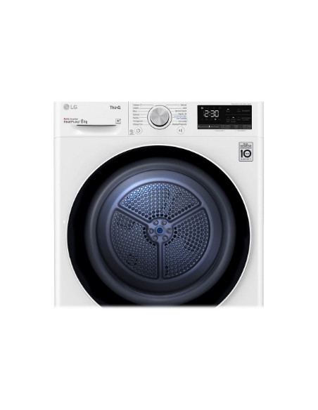 LG | Dryer Machine | RH80V3AV6N | Energy efficiency class D | Front loading | 8 kg | LED | Depth 69 cm | Wi-Fi | White
