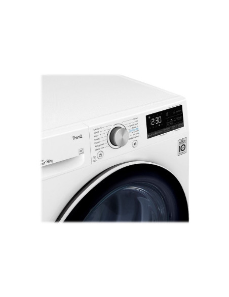 LG | Dryer Machine | RH80V3AV6N | Energy efficiency class D | Front loading | 8 kg | LED | Depth 69 cm | Wi-Fi | White