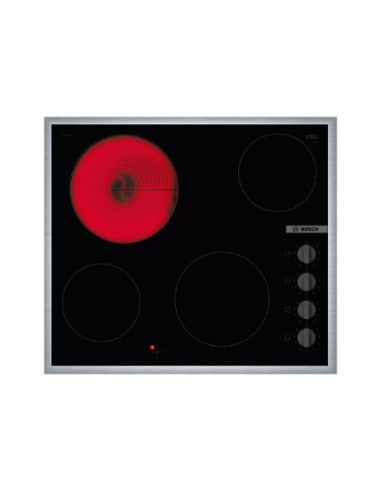 Bosch | Hob | PKE645CA2E | Vitroceramic | Number of burners/cooking zones 4 | Rotary knobs | Black