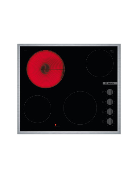 Bosch | Hob | PKE645CA2E | Vitroceramic | Number of burners/cooking zones 4 | Rotary knobs | Black