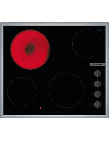 Bosch | Hob | PKE645CA2E | Vitroceramic | Number of burners/cooking zones 4 | Rotary knobs | Black