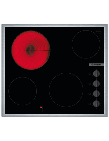Bosch | Hob | PKE645CA2E | Vitroceramic | Number of burners/cooking zones 4 | Rotary knobs | Black