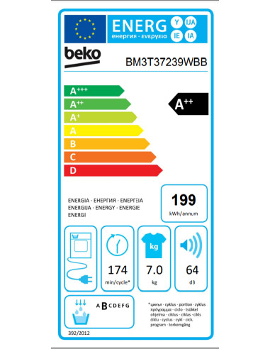Dryer BEKO BM3T37239WBB