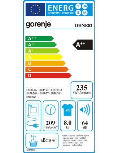 Dryer GORENJE DHNE82