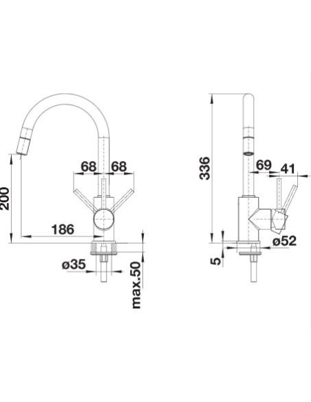 Maišytuvas BLANCO MIDA-S Soft white HD | 526968