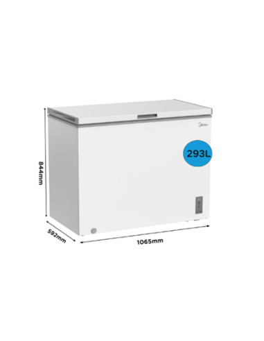 Midea MDRC411FZE01 Freezer, E, Free standing, Height 85 cm, Freezer net 293L, White