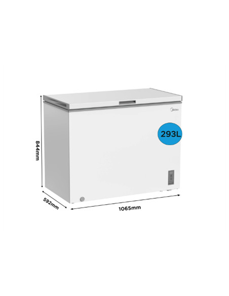 Midea MDRC411FZE01 Freezer, E, Free standing, Height 85 cm, Freezer net 293L, White