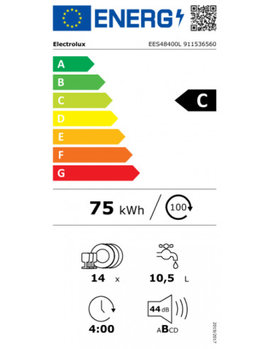60 cm pločio įmontuojama indaplovė Electrolux EES48400L