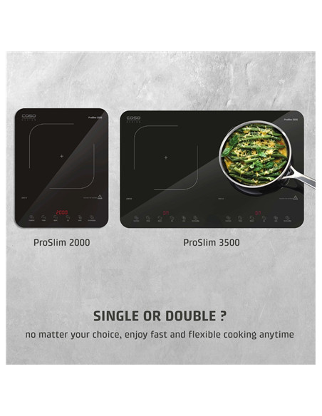 Caso ProSlim 2000 2236 Mobile single induction hob, Glass, Sensor-touch, Black
