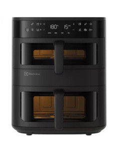Dviguba karšto oro gruzdintuvė su langeliais ir displėjumi Electrolux EAFD11B 11L juoda