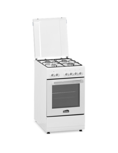 Simfer | Cooker | 5405SERBB | Hob type Gas | Oven type Electric | White | Width 50 cm | Electronic ignition | Depth 60 cm | 43 L