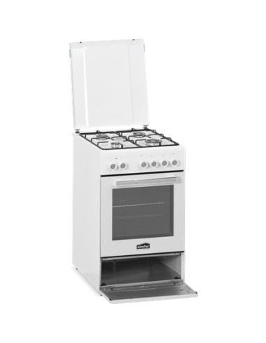 Simfer | Cooker | 5405SERBB | Hob type Gas | Oven type Electric | White | Width 50 cm | Electronic ignition | Depth 60 cm | 43 L