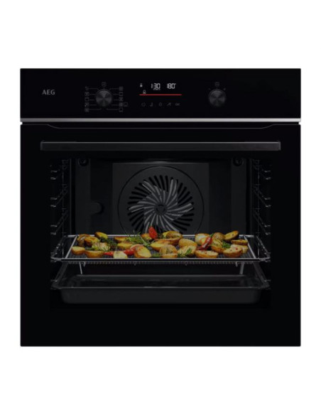 Juodos spalvos el.orkaitė su pirolize AEG TS6PB531AB