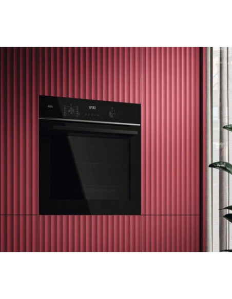 Juodos spalvos el.orkaitė su pirolize AEG TS6PB531AB