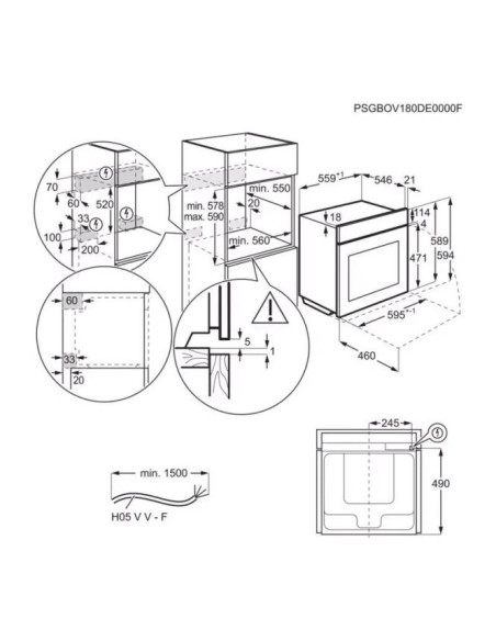 Juodos spalvos el.orkaitė su pirolize AEG TS6PB531AB