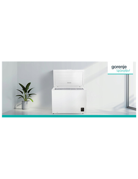 Gorenje Freezer | FH30EAW | Energy efficiency class E | Chest | Free standing | Height 84.7 cm | Total net capacity 297 L | Disp