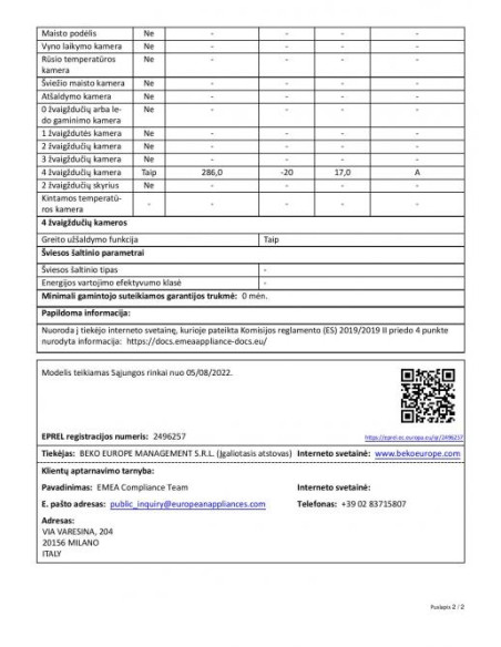 Baltos spalvos šaldiklis Whirlpool WHMFF 6312 W4E
