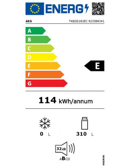 177 cm įmontuojamas šaldytuvas be šaldymo kameros AEG TK6DS181EC