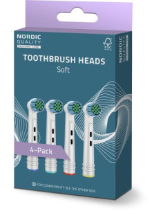 Dantų šepetėlio galvutės Nordic Quality tinka Oral-B , Standard Soft 4vnt. / EB28P-4 / 2270013