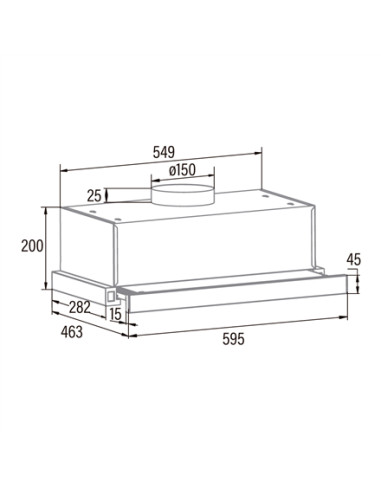 CATA | Hood | TFB-5160 X | Telescopic | Energy efficiency class C | Width 59.5 cm | 300 m³/h | Mechanical | CSLED | Stainless st