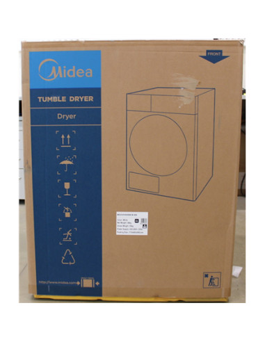SALE OUT. | Midea Dryer Machine | MD205H80BW/W-BK | Energy efficiency class C | Front loading | 8 kg | LED | Depth 60 cm | White