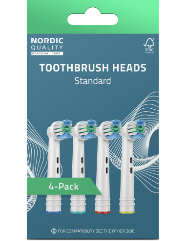 Standartinės šepetėlių galvutės NORDIC QUALITY, 4 vnt. pakuotė / EB17P-4 / 2270009