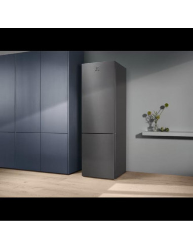 201 cm aukščio ner plieno spalvos No Frost šaldytuvas su šaldikliu Electrolux LNT5ME36U1