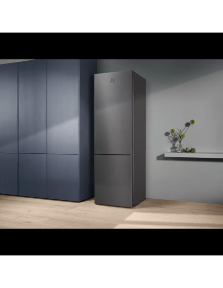 201 cm aukščio ner plieno spalvos No Frost šaldytuvas su šaldikliu Electrolux LNT5ME36U1