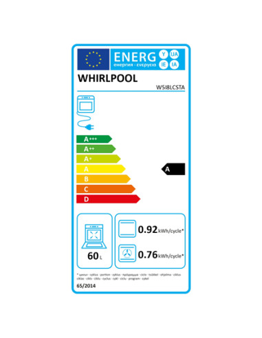 Whirlpool Cooker | W5I8LCSTA | Hob type Induction | Oven type Electric | Anthracite | Width 50 cm | Depth 60 cm | 60 L