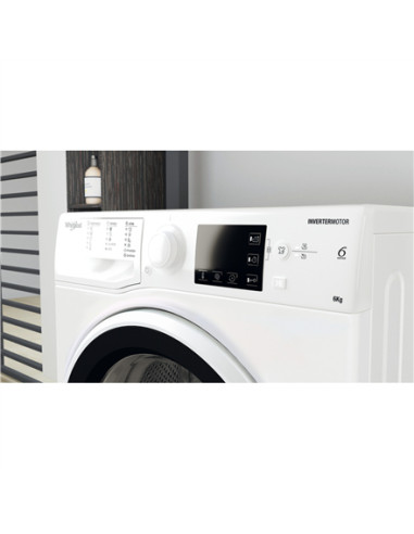 Whirlpool | Washing machine | WRBSB 6249 W EU | Energy efficiency class C | Front loading | Washing capacity 6 kg | 1200 RPM | D
