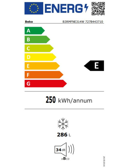 Šaldiklis BEKO B3RMFNE314W