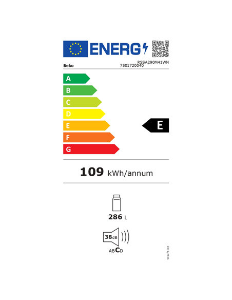 Šaldytuvas BEKO RSSA290M41WN (150.8 cm)