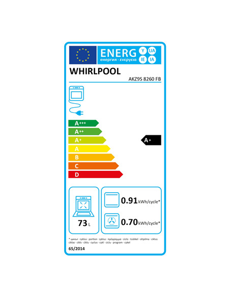 Whirlpool Oven | AKZ9S 8260 FB | 73 L | Electric | Hydrolytic | Electronic | Steam function | Convection | Height 59.5 cm | Widt