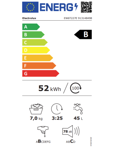 Skalbyklė ELECTROLUX EW6T227E
