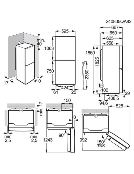 186 cm aukščio baltos spalvos No Frost šaldytuvas su šaldikliu Electrolux LNT5ME32W1