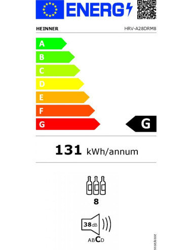 Vyno spintelė HRV-A28DRM8 HEINNER