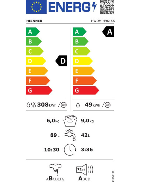 Skalbimo mašina - džiovyklė HWDM-H9614A HEINNER