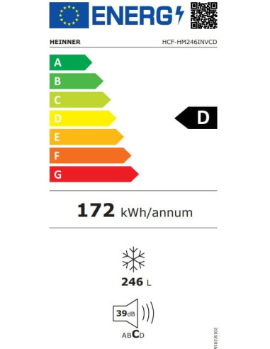 Šaldiklis HCF-HM246INVCD HEINNER
