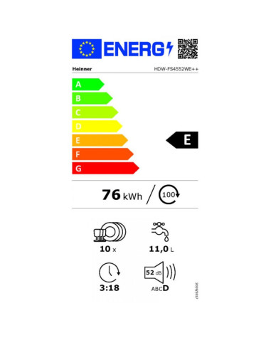 Indaplovė HDW-FS4552WE++ HEINNER