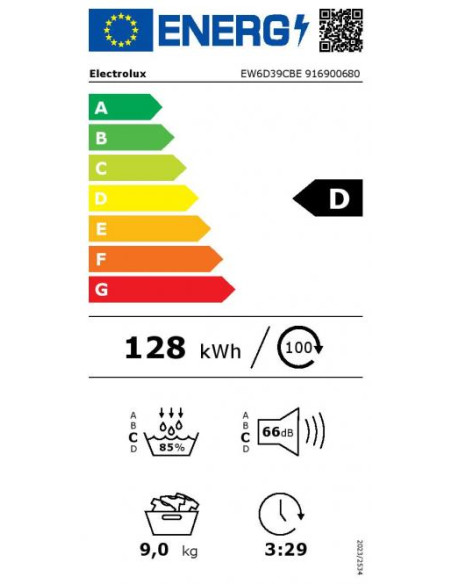 Džiovyklė su šilumos siurbliu Electrolux EW6D39CBE