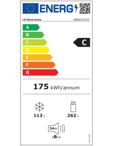 Šaldytuvas LG GBBS322CEV