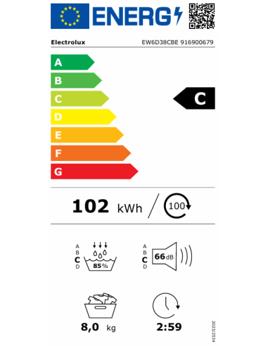 Džiovyklė ELECTROLUX EW6D38CBE