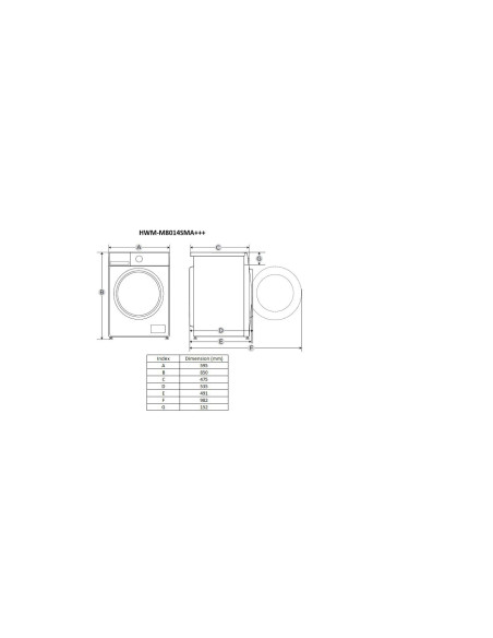 Skalbimo mašina HWM-M8014SMA+++ HEINNER